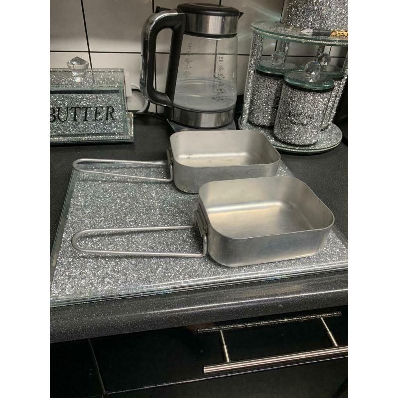 Pair of mess tins (camping/scouts/fishing/cadets)