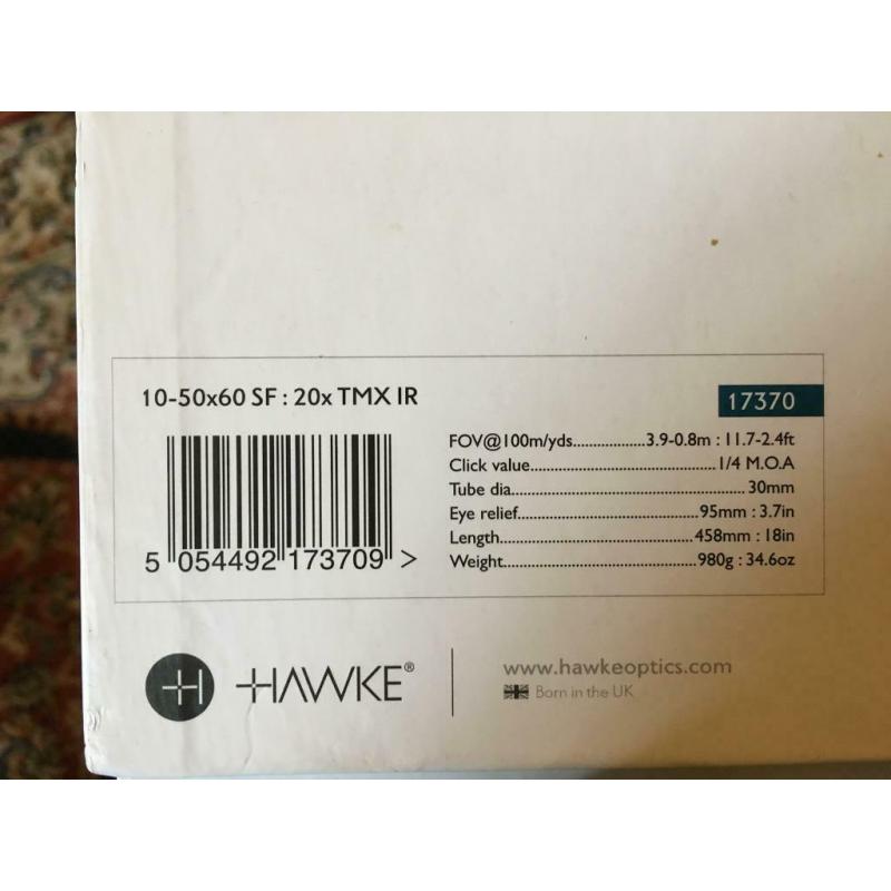 Hawke sidewinder ED 10-50x60 SF