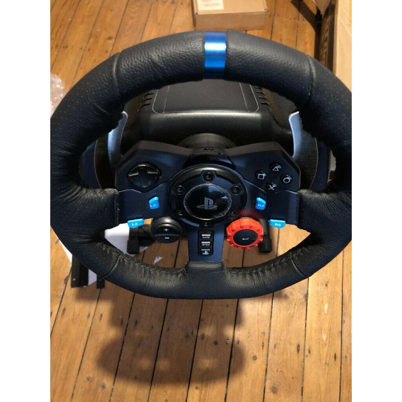 Gaming Steering Wheel, Pedals and Stand for PC/PS4 + Logitech G29 steering wheel