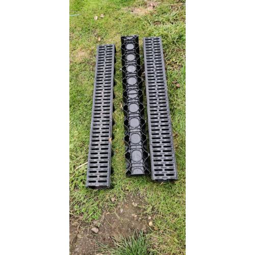 3 x 1m ACO HexDrain Channel with Black Plastic Grating