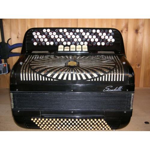 Scandalli 409, 4 Voice Musette, Chromatic Accordion. Online Lessons Available.