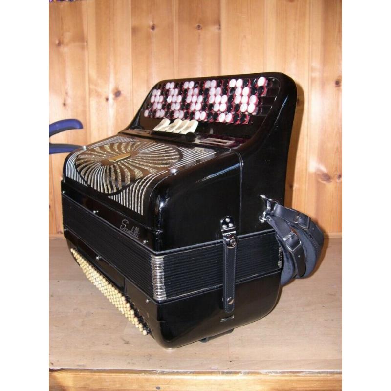 Scandalli 409, 4 Voice Musette, Chromatic Accordion. Online Lessons Available.