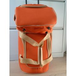 Travel bag & shoulder bag combination on pulley handle & wheels