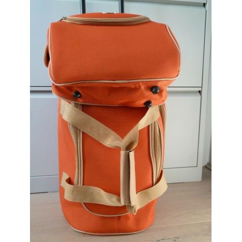 Travel bag & shoulder bag combination on pulley handle & wheels