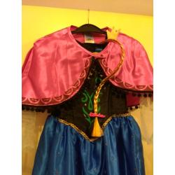 Disney Frozen Anna dress up costume with cape 7-8years