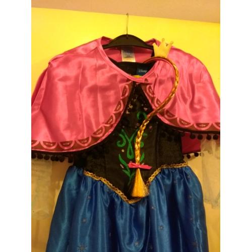 Disney Frozen Anna dress up costume with cape 7-8years