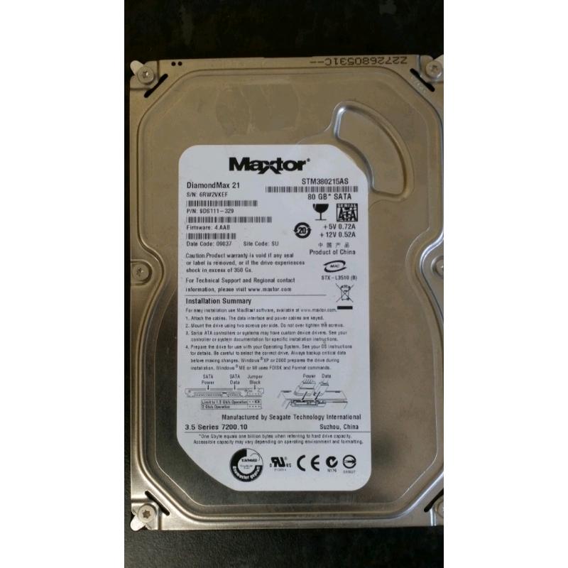 Computer Hard drives 3.5in h (SATA)Starting from ?10 160GB TO 1000TB