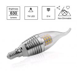 6 Pcs of 7W Daylight White 6000K/3000k LED Chandelier Bulbs,Base E14