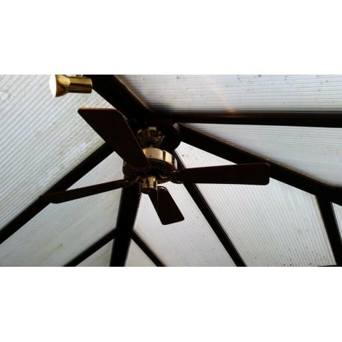 CEILING FAN EXCELLENT CONDITION. GOLD WITH LIGHT BROWN SAILS EXCELLENT
