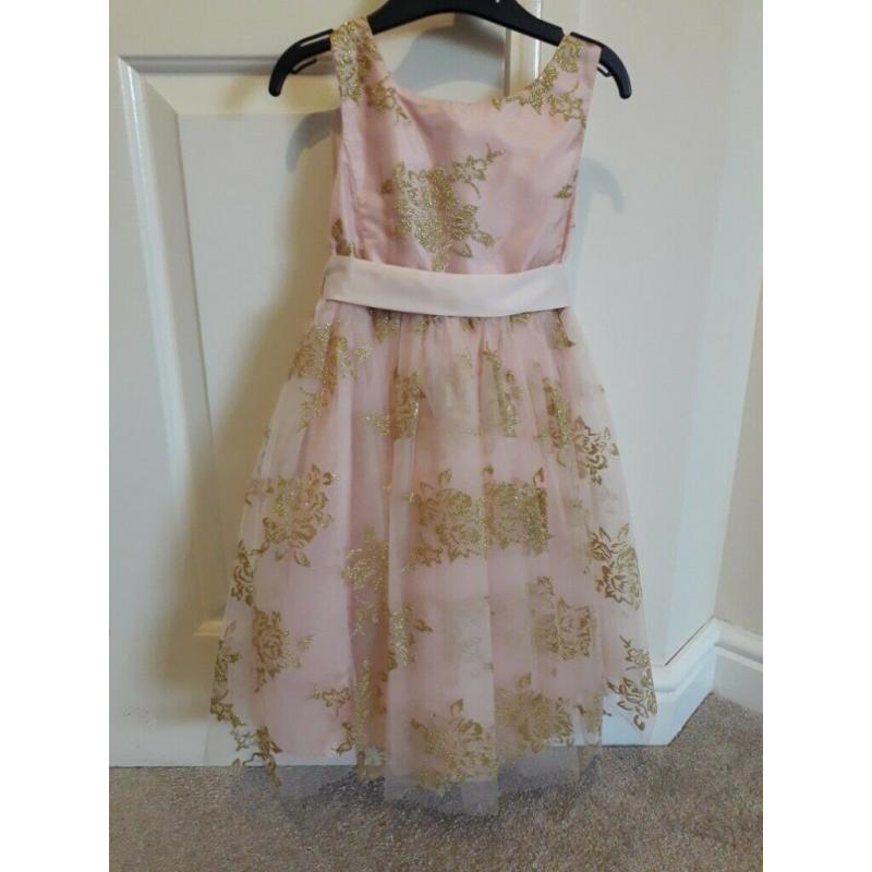 Monsoon 5 years Pink and Gold Party Dress Brand New