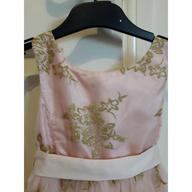Monsoon 5 years Pink and Gold Party Dress Brand New