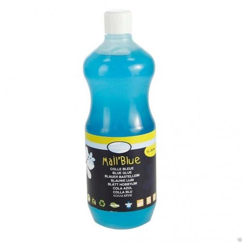 1 Litre Blue Paper Glue Dries Clear Maildor Mail'Blue Craft School Nursery