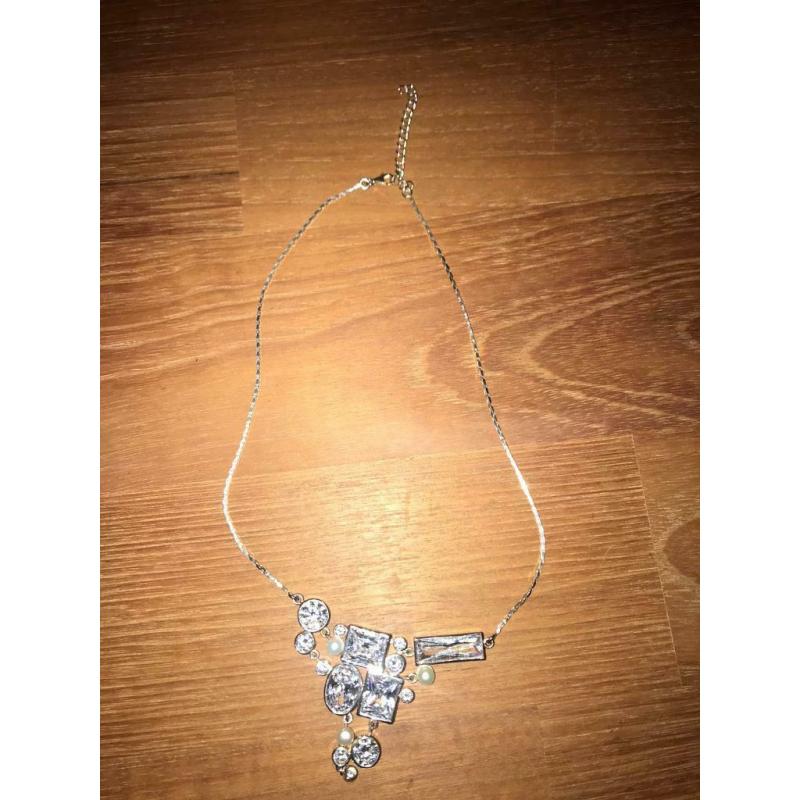 Sterling Silver Asymmetric Necklace NEW