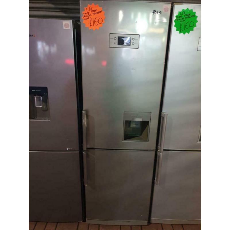 Silver LG fridge freezer with water dispenser