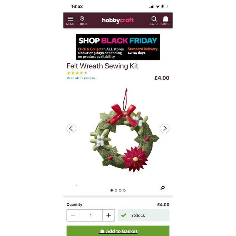 Christmas craft wreath making kit