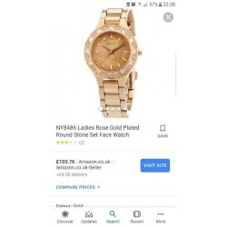 Ladies or girls DKNY rose gold watch