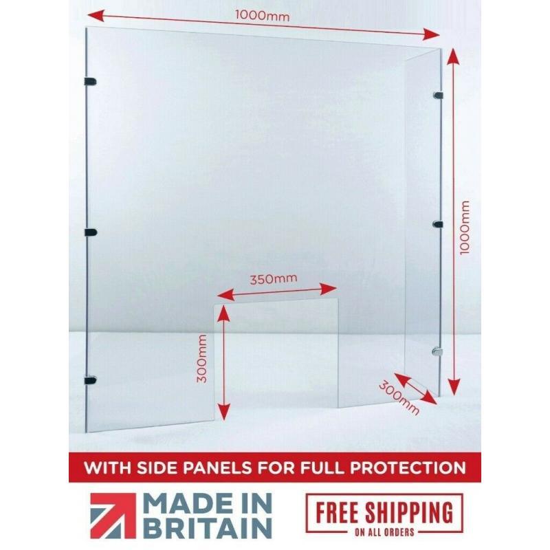 Sneeze Guard Counter Cough Screen Clear Virus Plastic Shield Protection
