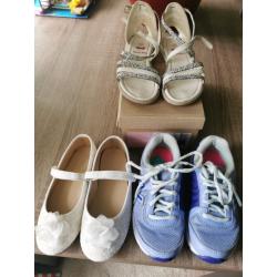 Girls sandals, ballet shoes and trainers