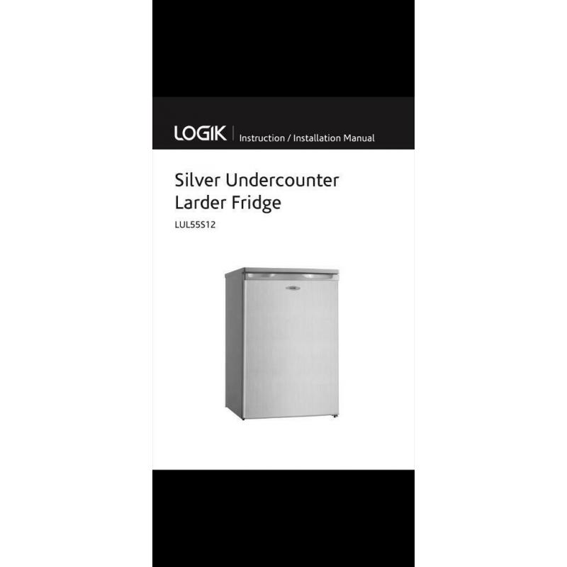 Logik Silver Undercounter Larder Fridge