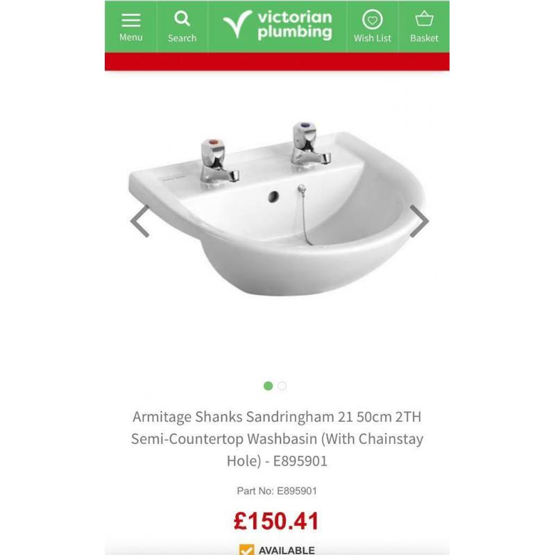 Armatage shanks 21 2TH 50cm washbasin