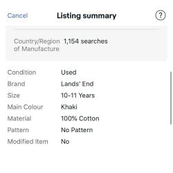 Land?s End Boys Khaki Shorts 10-11 Years US Size 12