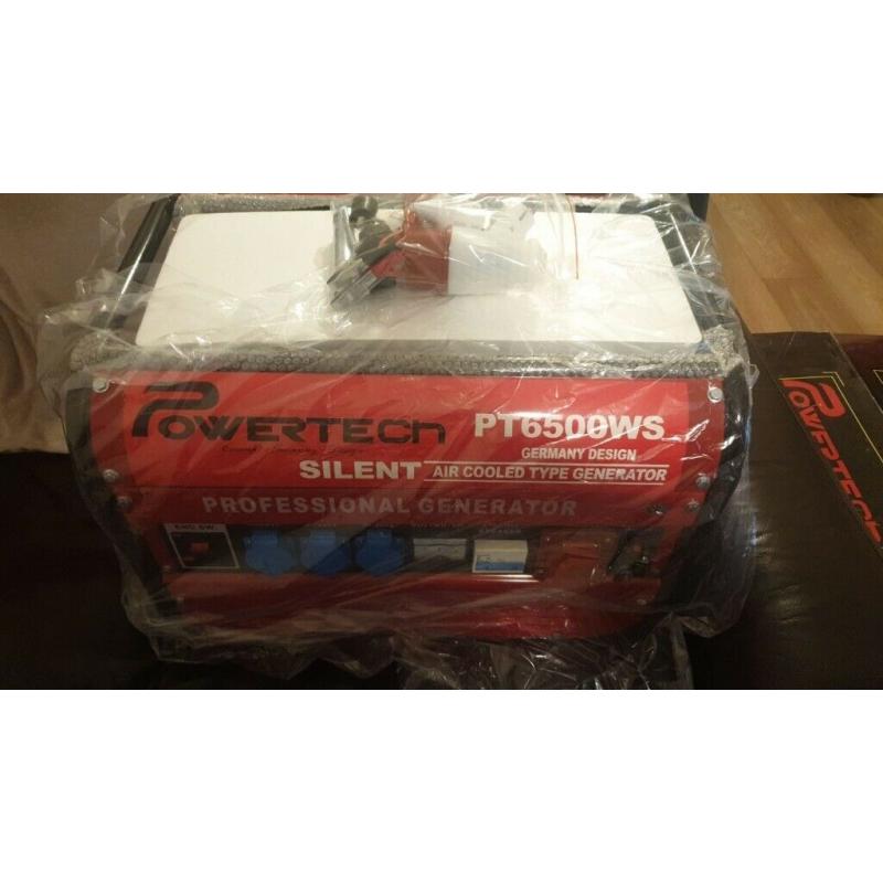 PRO PORTABLE PETROL GENERATOR 6000W OUTPUT QUIET 240V 360V 12V GERMAN DESIGNED