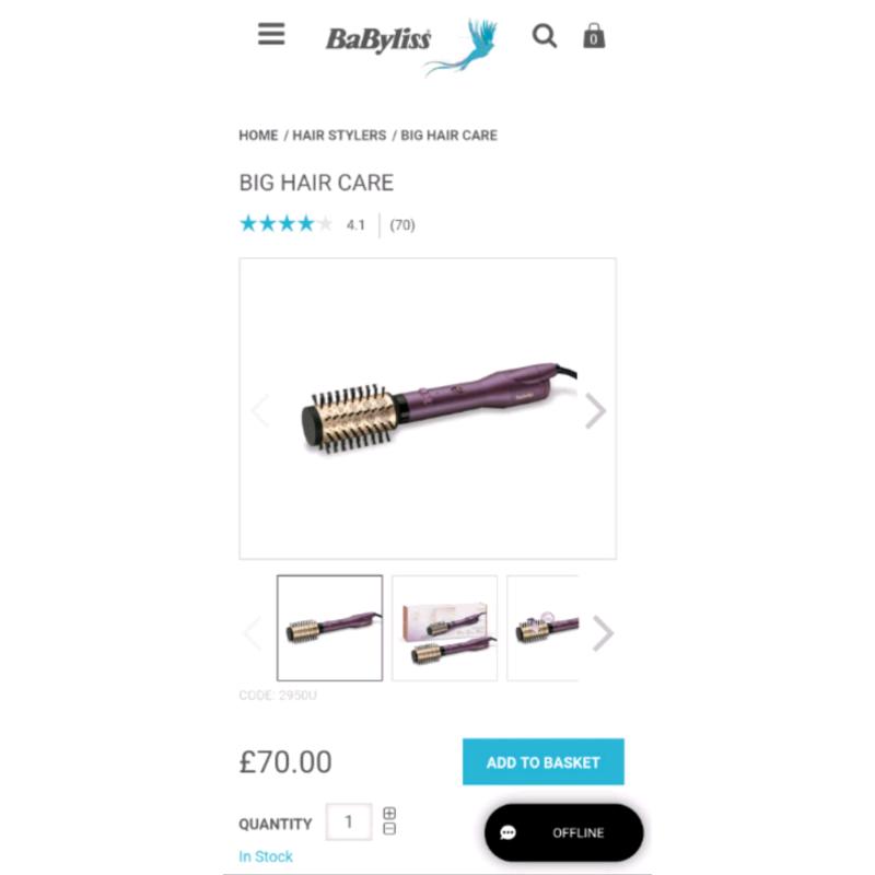 As new Babyliss Big hair curler