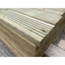 Grade A decking boards pressure treated green