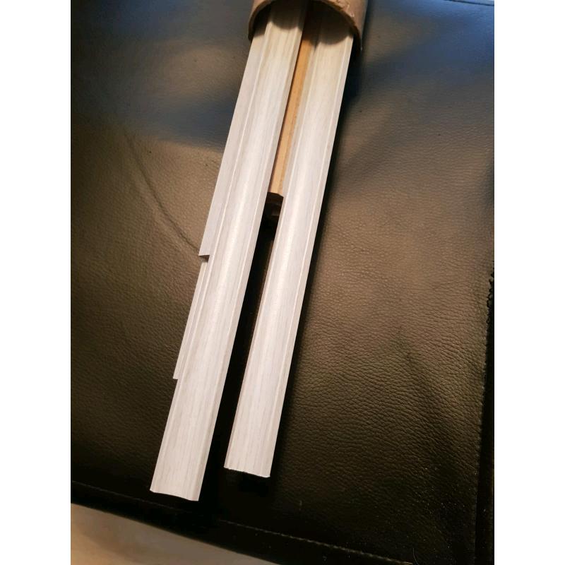 10 x 2.4 m lengths of light grey floor scotia, beading ,trim