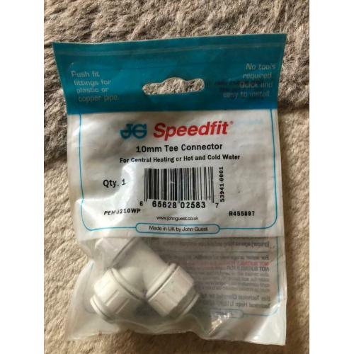 Speed fit 10mm pipe fittings