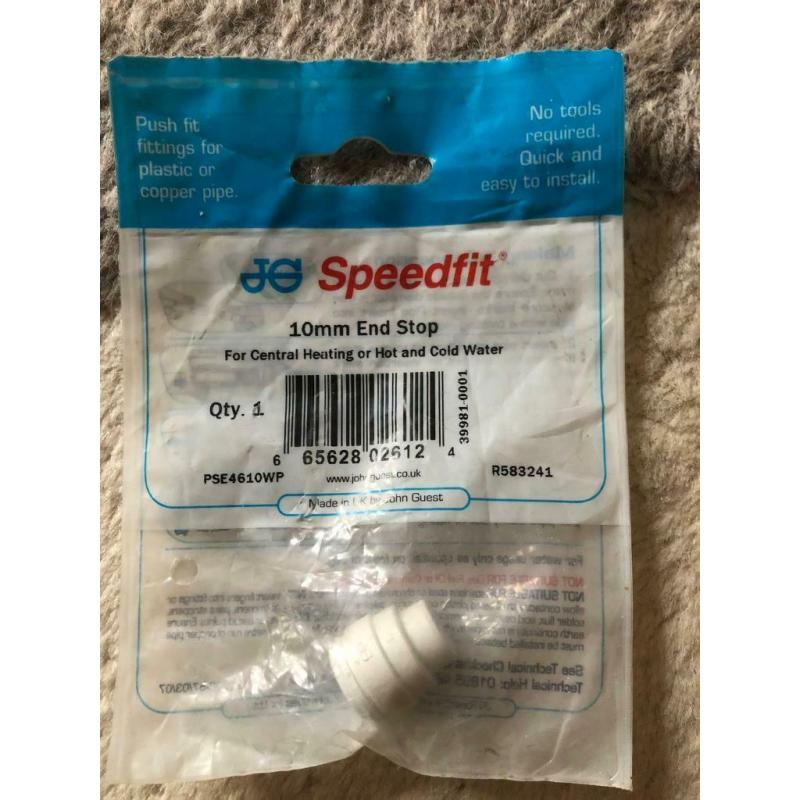Speed fit 10mm pipe fittings