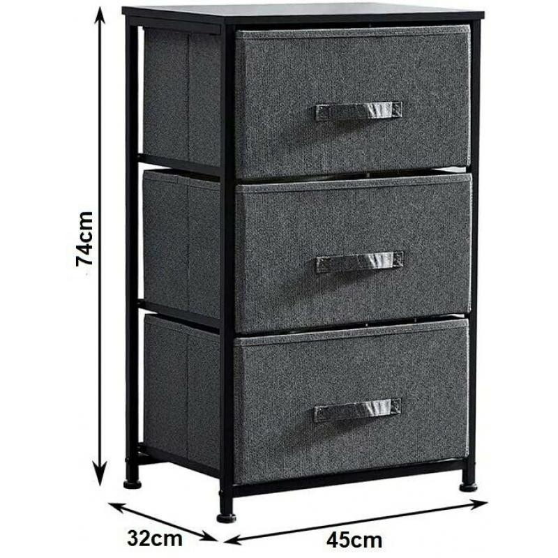 Bedroom Night Stand with 3 Drawers {FREE POSTAGE IN THE UK}