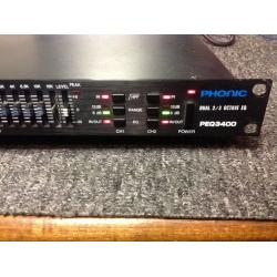 Phonic MQ3400 Dual 15 Band Graphic Equalizer EQ Rack Mounted