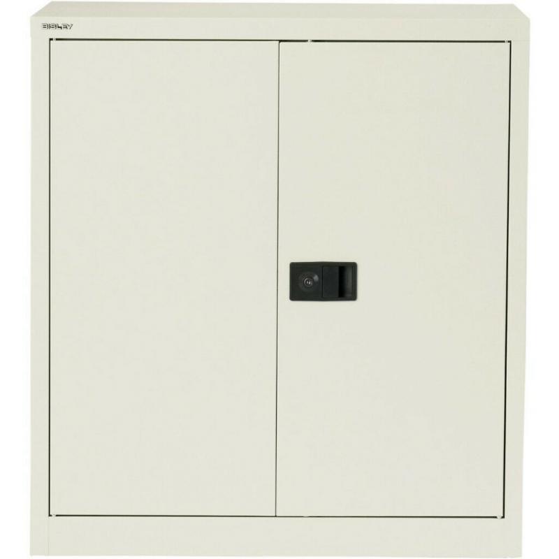 Bisley Regular 2 Door Cupboard Economy Chalk White 914 x 400 x 1,000 mm Office Storage