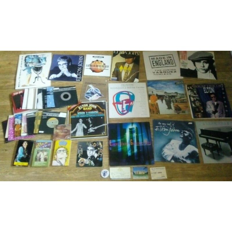 70 x elton john collection LP's / 12 / books / concert tickets