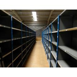 100 bays of dexion impex industrial shelving ( storage , pallet racking )
