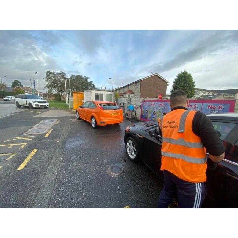 Hand Car Wash Valeting Business For Sale - Busy Petrol Station - Commercial Land - Container Office