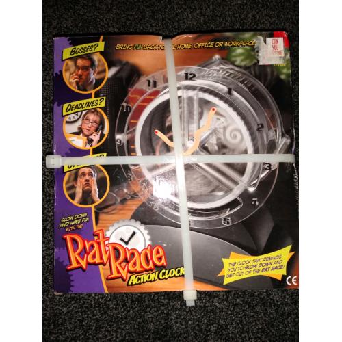 Rat Race Novelty Animated Action Clock.