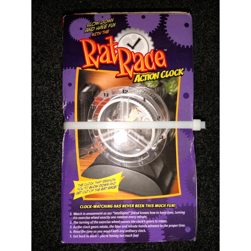 Rat Race Novelty Animated Action Clock.