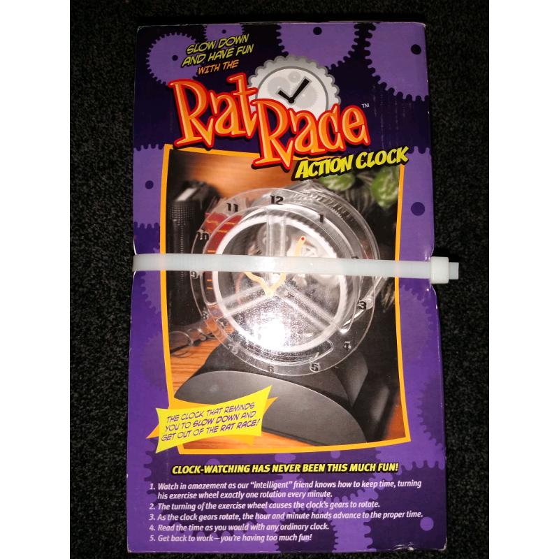 Rat Race Novelty Animated Action Clock.