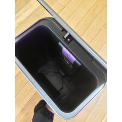Nearly new Simple Human 45l grey pedal bin with liners