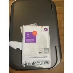 Nearly new Simple Human 45l grey pedal bin with liners