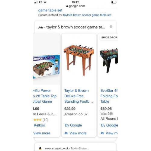 Taylor and Brown Deluxe Football Table