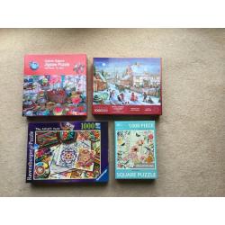 Selection of 4 x 1000 piece jigsaw puzzles