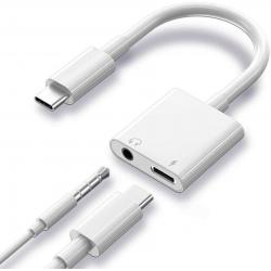 2 in 1 USB C to 3.5mm Headphone Adapter - Brand New / Unused