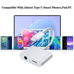 2 in 1 USB C to 3.5mm Headphone Adapter - Brand New / Unused