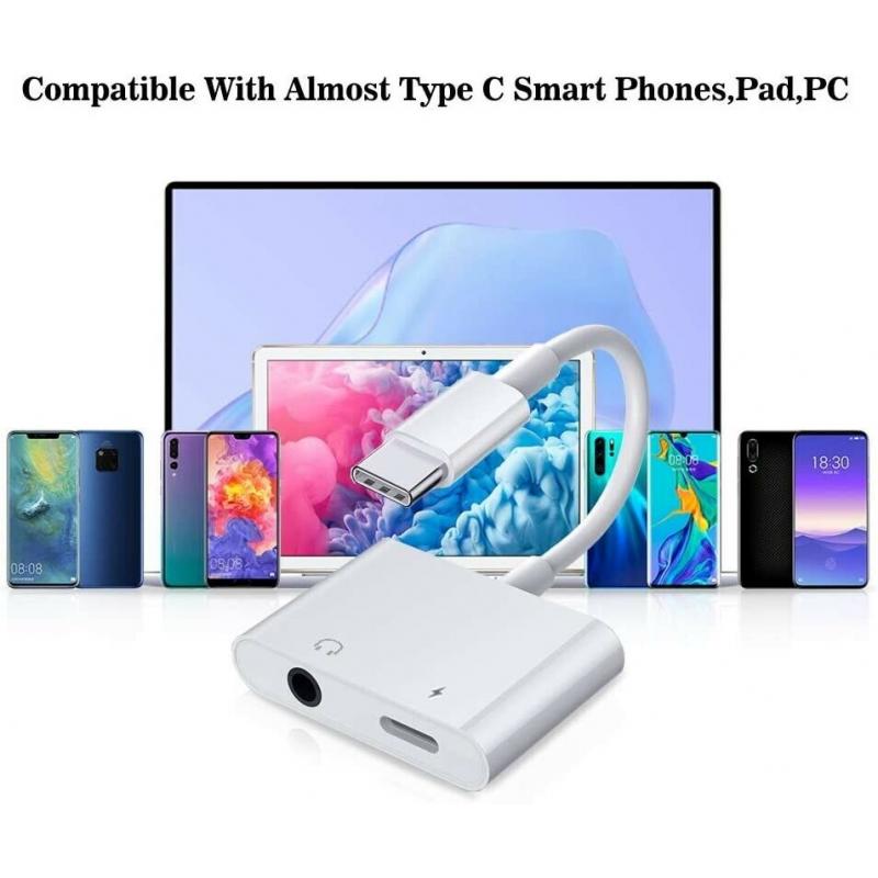 2 in 1 USB C to 3.5mm Headphone Adapter - Brand New / Unused