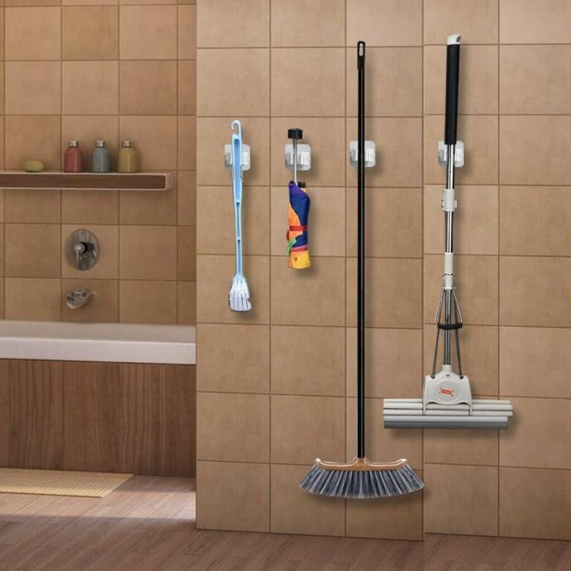 Pack of 4 Mop Broom Holder Self Adhesive - Brand New / Unused