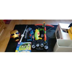 Kids bundle toys various water guns, football, drums