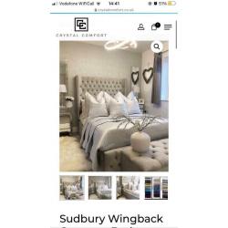Wing back beds on sale